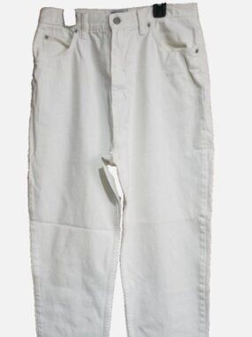 Basic Equipment High Rise Women's White Jeans Straight Leg Size 14A 5-Pocket